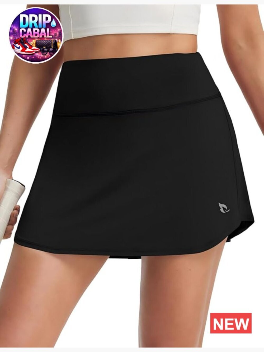 High Waisted Tennis Skort with Shorts Pockets UPF50+ Quick Dry
